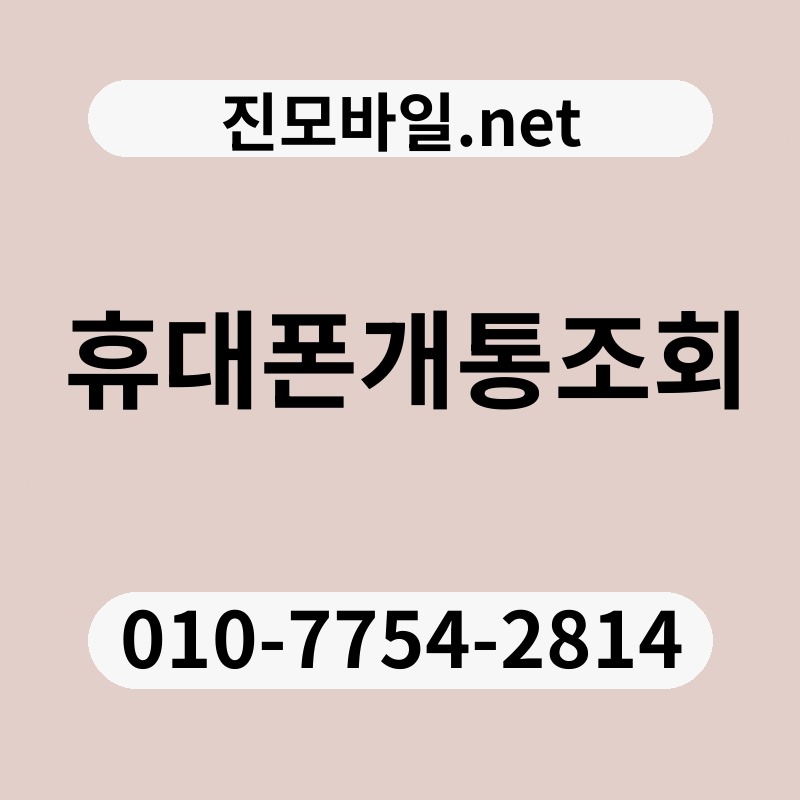 휴대폰개통조회